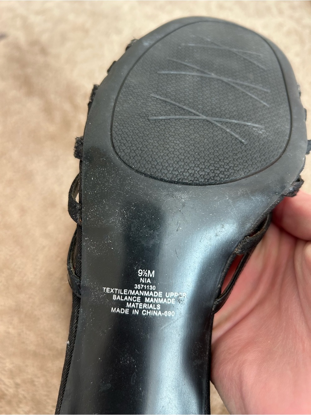 Impo Multi-Strap Black Open Toe Size 9 1/2 Heels - Picture 5 of 5